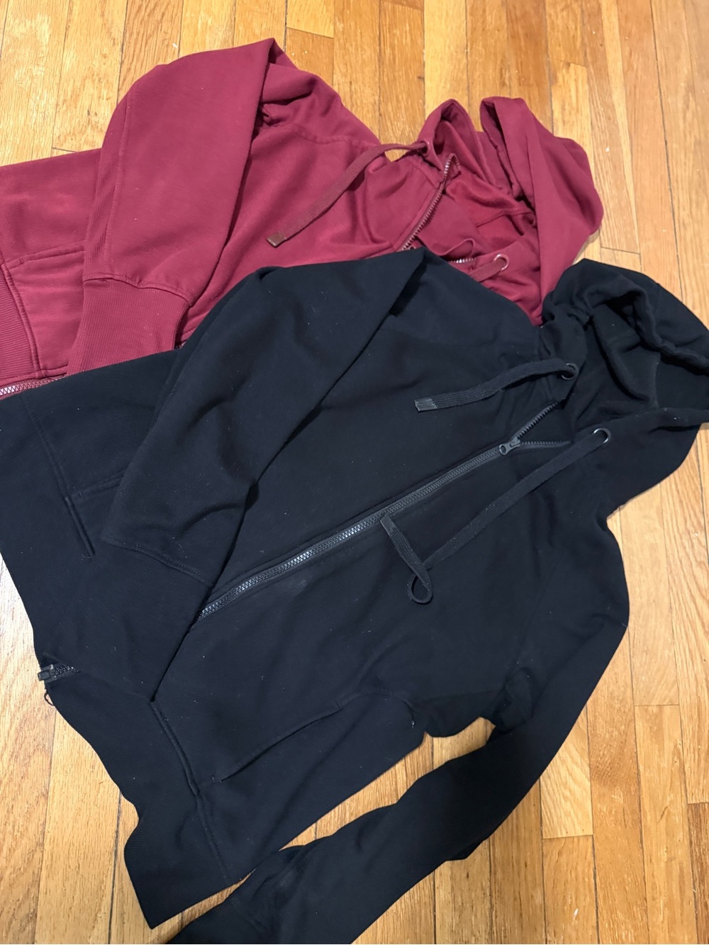 2 Danskin zip up hoodie athletic S and M